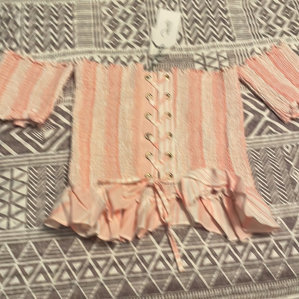 Off the Shoulder corset lace up shirt - Picture 4 of 6